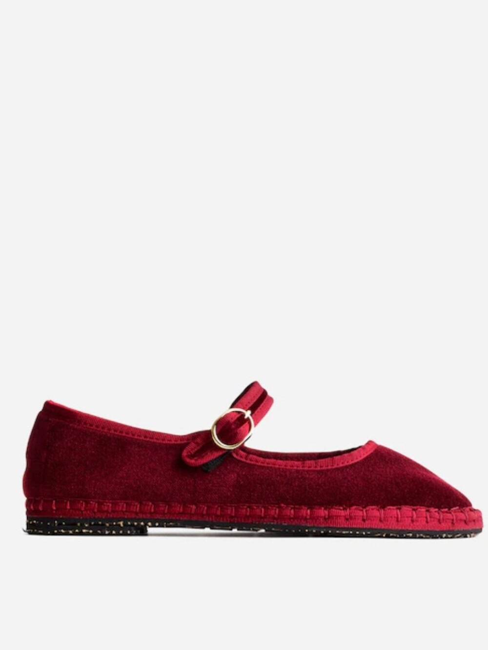 Flabelus Lucrecia Velvet Mary Janes - burgandy
